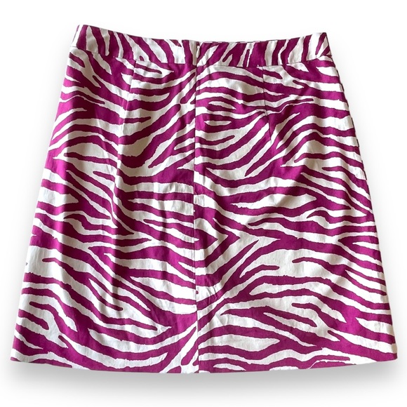 NWOT DKNY Zebra Stripped Raspberry & Cream Light Skirt Size 4 - Picture 3 of 10